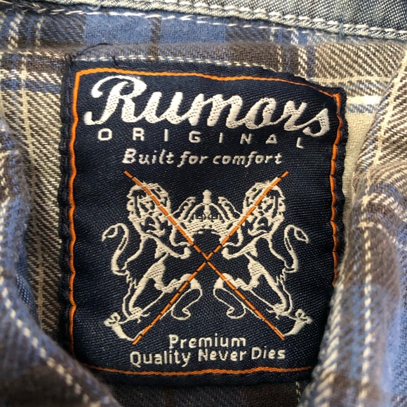 Rumors Original Faded Blue Plaid Button Down Shirt - Picture 14 of 15